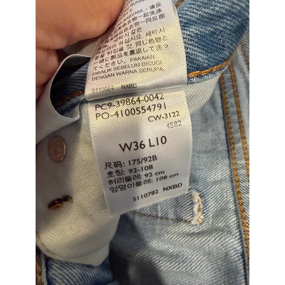 Levis 405 Shorts Mens 36x10 Blue Light Wash Denim Classic Fit Cotton Casual - Picture 5 of 12